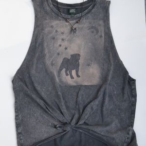 Womens pug shirt size medium, gray tank top